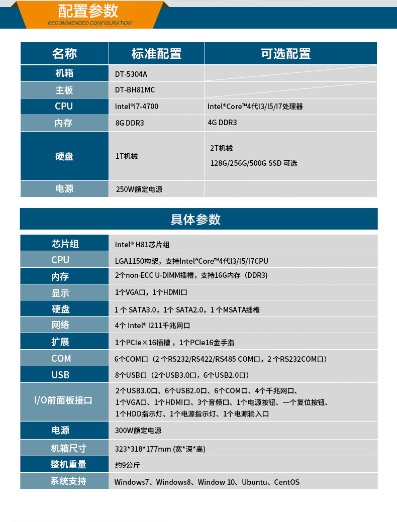 东田酷睿4代壁挂式工控机,多串口工业电脑,DT-5304-GH81MC.jpg