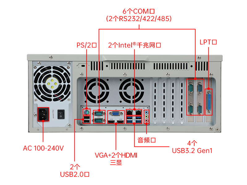 4U工控机|支持5个PCI插槽|DT-610P-JH420MA