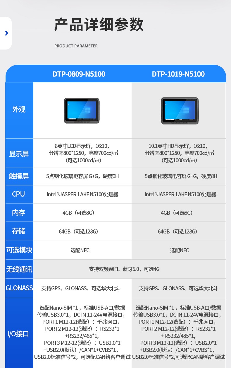 Dongtintech内蒙古三防平板电脑,车载平板电脑通讯设备,DTP-0809-N5100.jpg