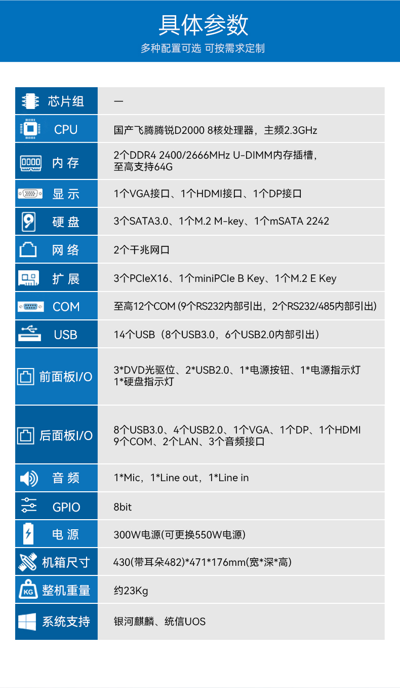 国产4U信创无锡工控机,飞腾腾锐D2000八核处理器,5G国产CPU电脑,DT-610X-TD2KMB.jpg
