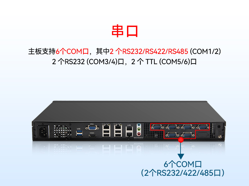 东田1U短款工控机|4网口6串口8USB口|数据采集主机方案|DT-S1010MB-BH81MC